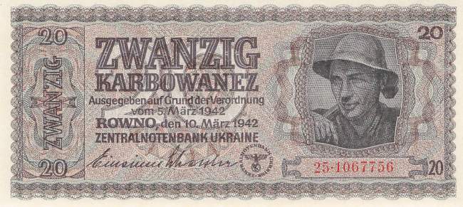 20 Karbowanez Ukraine p595b 25 1942